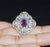 Contemporary GIA Certified Natural 5.3CTS VS F Diamond Purplish Pink Sapphire 18K Solid Gold Ring, size 7.5 For Sale - Image 3 of 5