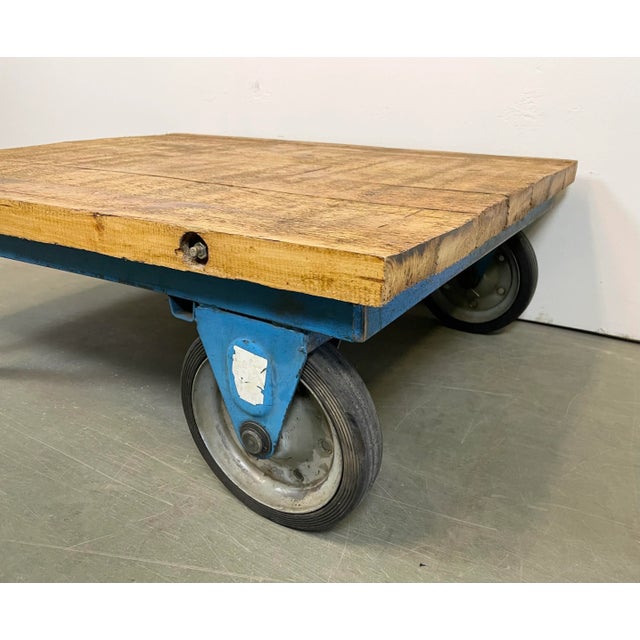 Industrial Blue Coffee Table Cart, 1960s For Sale - Image 4 of 12