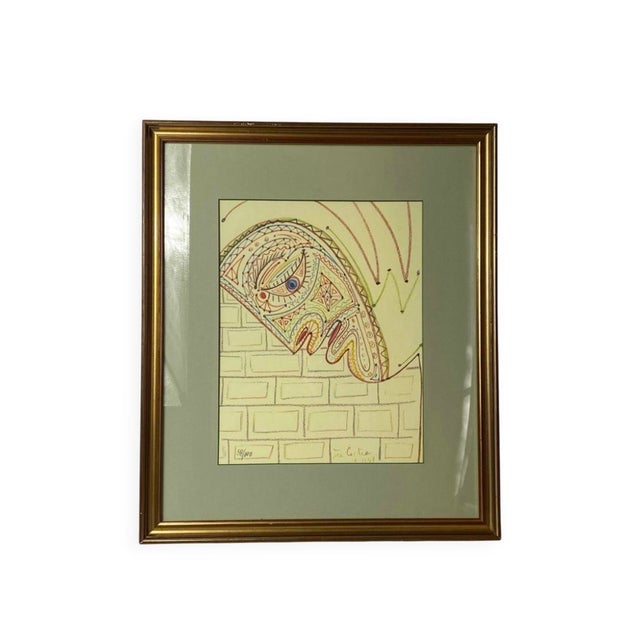 Jean Cocteau, Surrealist Portrait, 1957, Lithograph, Framed For Sale - Image 12 of 12