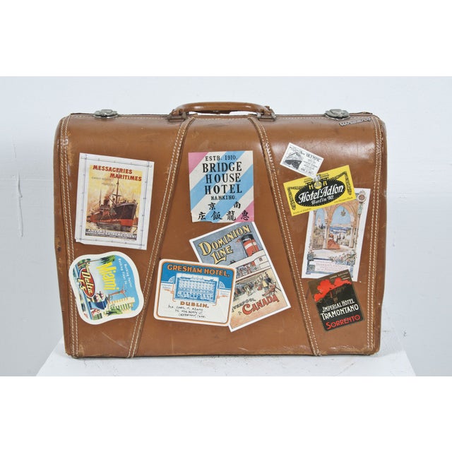 Decorated Vintage Suitcase For Sale - Image 5 of 5