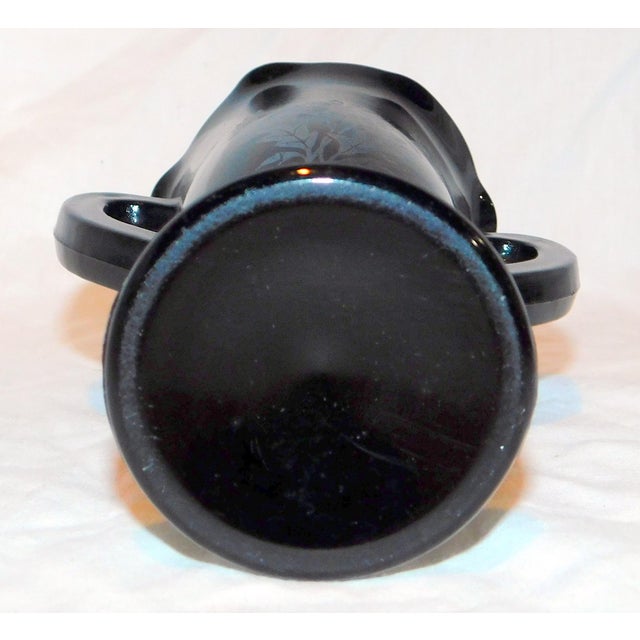 1930s l.e. Smith Black Milk Glass Loving Cup For Sale - Image 4 of 6