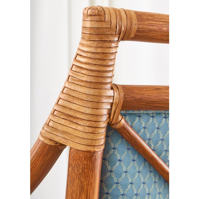 Set of Six McGuire Rattan Target Dining Armchairs Chairish