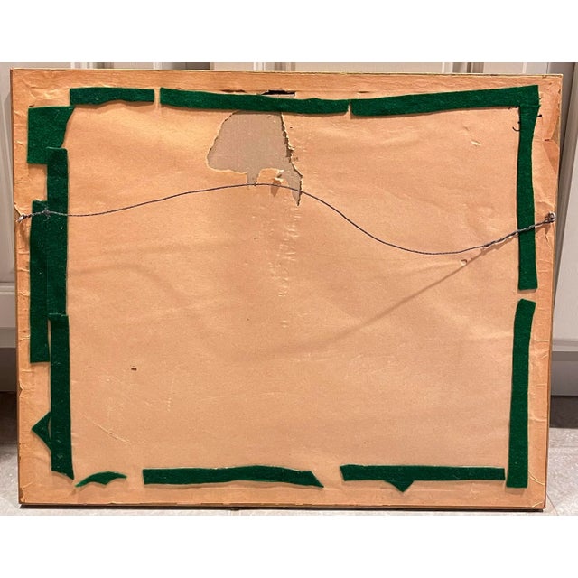 Blue Vintage Framed Needlepoint Landscape With Ducks For Sale - Image 8 of 9