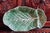 Vintage Portuguese 'Bordallo Pinheiro' Majolica Extra Large Glazed Ceramic Cabbage Leaf Chip & Dip Platter. This piece...