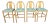 1980s Blonde Wood Splat Back Counter Stools, Pronto Chair - Set of 4, Attributed to Italian Postmodern Design / in Style of Hank Loewenstein "Padova" For Sale