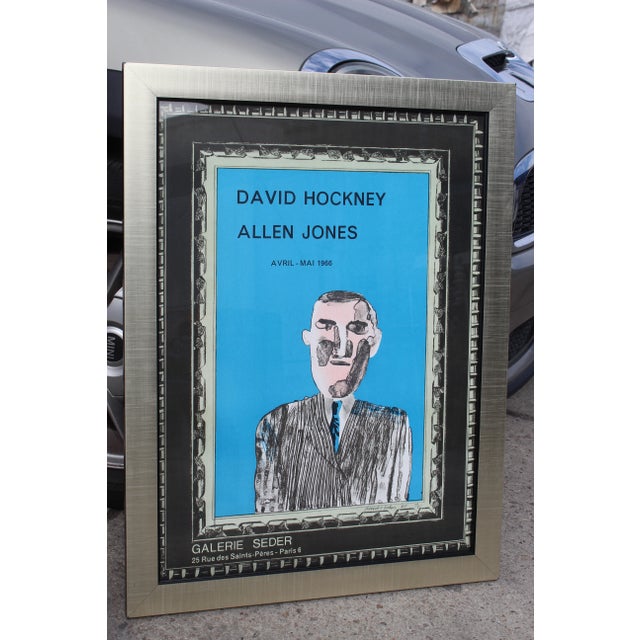 David hockney/ Allen jones framed offset color lithograph. Printed in arte workshop. Printed signature on the plate....