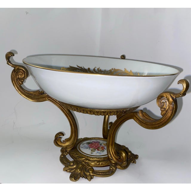 Early 19th Century Early 19th Century Sèvres French Ormolu-Mounted Porcelain Compote With Floral Decoration. For Sale - Image 5 of 12