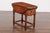 Late 19th Century English Drop-Leaf Yew Wood Side Table with Single Drawer and Side Stretcher For Sale - Image 4 of 11