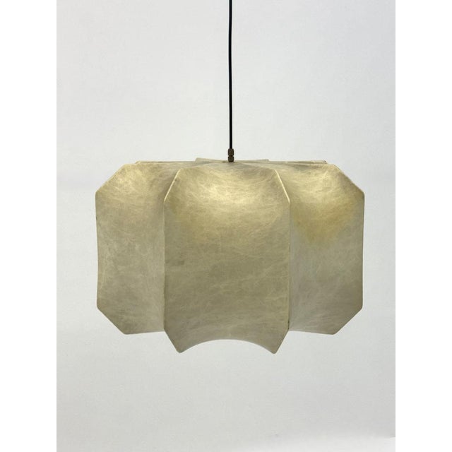 Beige Cocoon Pendant Lamp attributed to Achille & Pier Giacomo Castiglioni, 1960s For Sale - Image 8 of 13