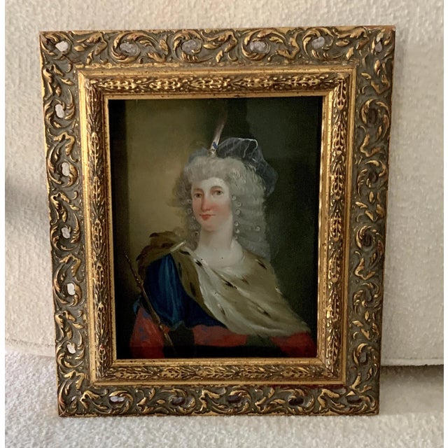 A wonderful reverse painted glass image. The image of a 17th C. female is wonderfully done and in very nice colors. The...