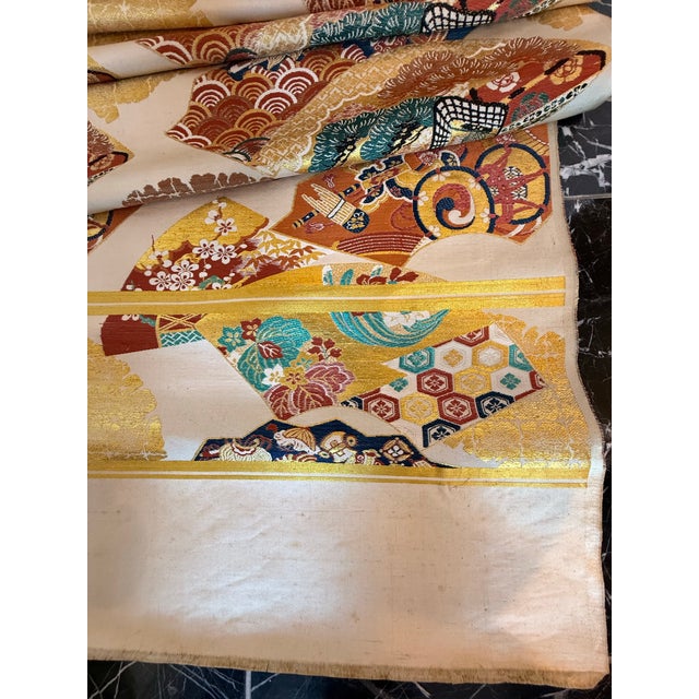 1900 - 1909 Rare Vintage Japanese Hand-Woven Textile For Sale - Image 5 of 12