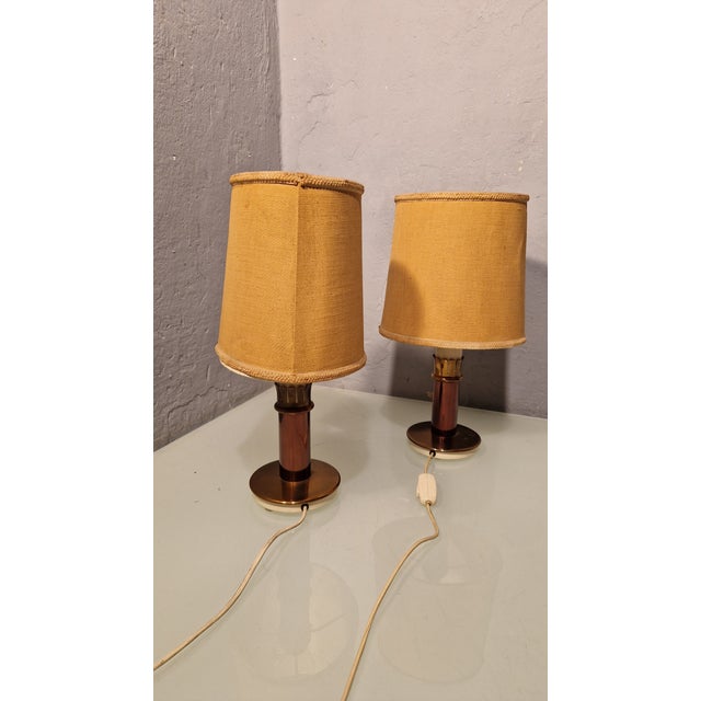 Bedside Lamps in Copper-Plated Brass with Lampshades from Stilnovo, 1960s, Set of 2 For Sale - Image 15 of 18