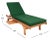 Newport Chaise Lounge Chair with Side Table, Natural/Green Cushion For Sale In Philadelphia - Image 6 of 12