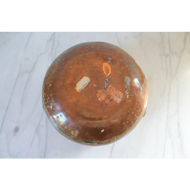 Copper Vintage Copper Pot Planter W/ Brass Handles For Sale - Image 8 of 9