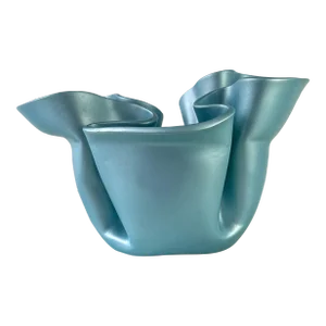Keith Fortley Handmade Trompe L'œil Handkerchief Decorative Ceramic Bowl