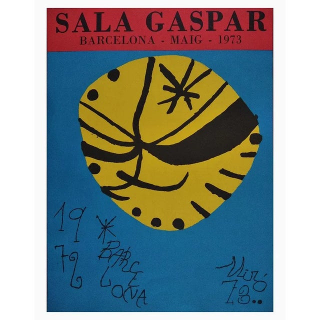 Black Joan Miro, Sala Gaspar, Barcelona, 1973, Lithograph, Framed For Sale - Image 8 of 8