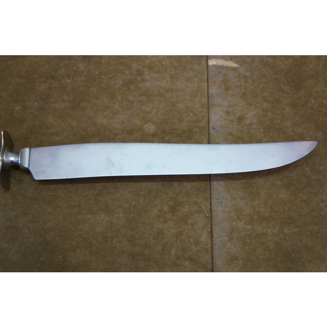 Vintage Paneled Sterling Silver Roast Carving Set Knife Fork - 2 pcs For Sale - Image 12 of 15