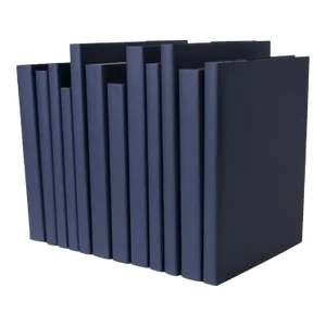Decorative Books - Navy Oversized Paper Wrapped Book Bundle - 1 Foot of Blue Books
