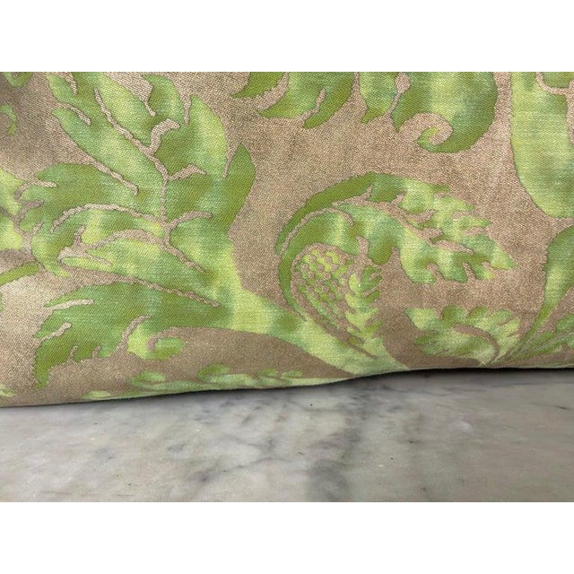 Early 21st Century Mariano Fortuny Glicine Patterned Pillows, Moss Green & Gold Damask For Sale - Image 5 of 12