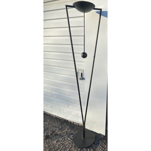 Post-Modern Sculptural Torchiere Floor Lamp by Ron Rezek. A stylish and contemporary lighting fixture that would add a...