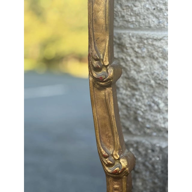 Glass Vintage Gilded French Baroque Carved Wall Mirror For Sale - Image 7 of 10