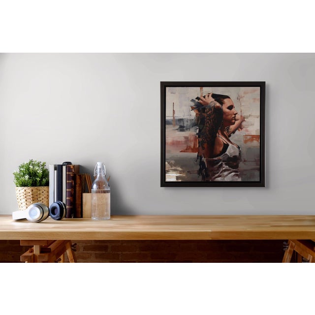 Outside the Box by Calvin Lai | Oil on Wood Panel Portrait of a woman with tattoos. For Sale - Image 4 of 5