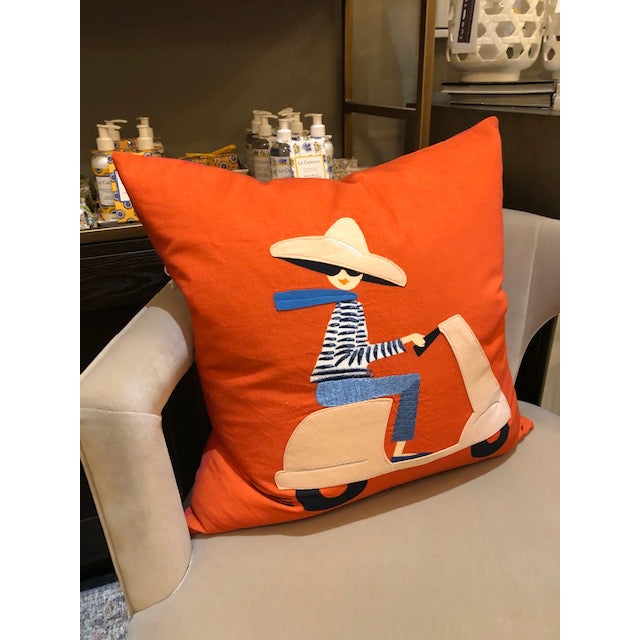 Scooter Girl Pillow from Ludwig Chicago Chairish
