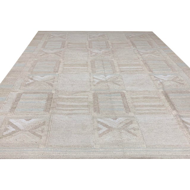 Textile Swedish Style Kilim Deco Rug 8' X 10' For Sale - Image 7 of 8