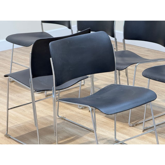 Black Metal Chairs by David Rowland, 1950s, Set of 8 For Sale - Image 9 of 10