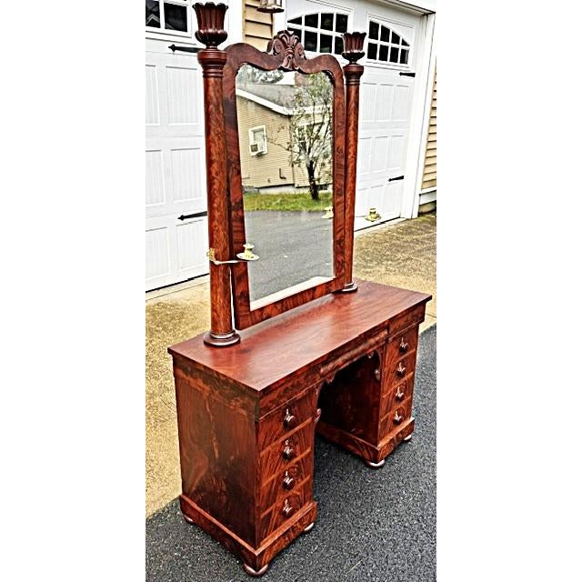 Outstanding Empire mirrored kneehole dressing table or vanity made from the best mahogany and flame mahogany veneer.....