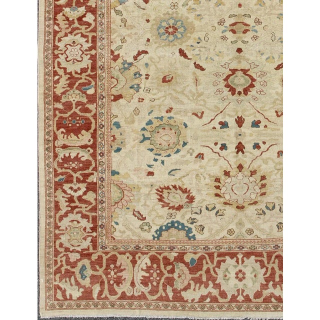 Traditional Large Vintage Sultanabad Rug on Ivory Field 11'1"x14'6" For Sale - Image 3 of 11