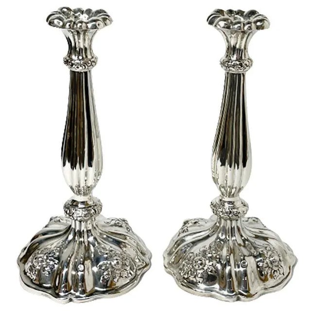 Silver Mid-19th Century Austrian Silver Candlesticks, Set of 2 For Sale - Image 8 of 8
