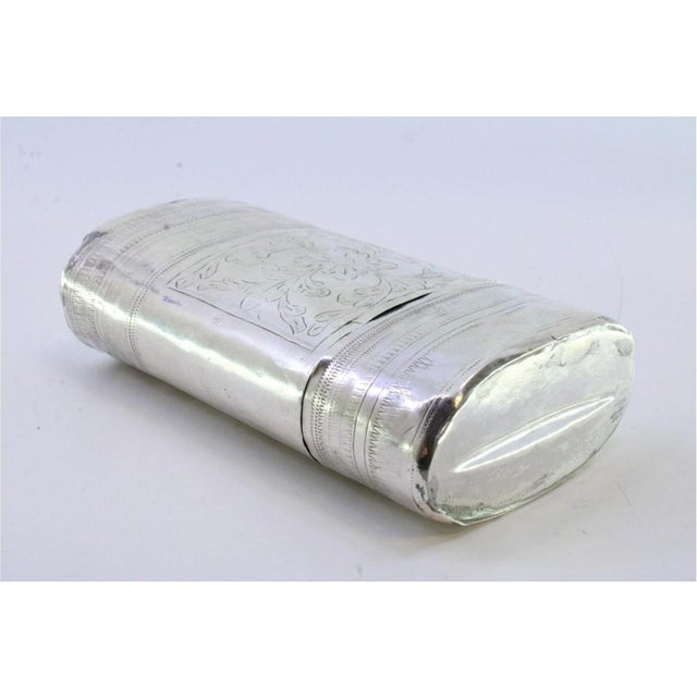 Metal Silver Cigar Case with Engraved Wreaths For Sale - Image 7 of 8