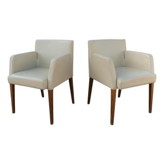 Set of D20 Armchairs in Cream Leather and Beech from Hülsta, Stadtlohn, Germany, 1990s For Sale
