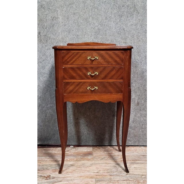 Brown Louis XV Style Mahogany Bedside Table For Sale - Image 8 of 8