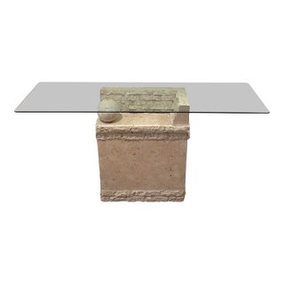 1990s Post Modern Table Tessellated Mactan Stone Console Sofa For Sale