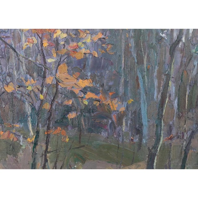 Impressionism Forest Oil Painting, Ukrainian Artist Sokolovsky, 1970s 35-50 For Sale - Image 4 of 6