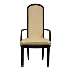 Henredon Furniture Scene III Asian Chinoiserie 45″ Black Lacquered Dining Arm Chair 4401-27