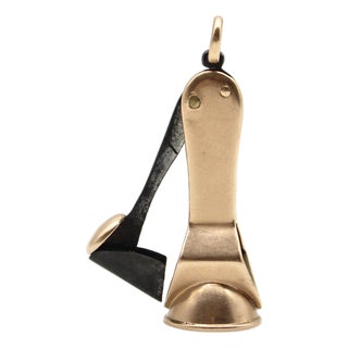 Late 19th Century Victorian 14k Gold and Steel Cigar Cutter For Sale
