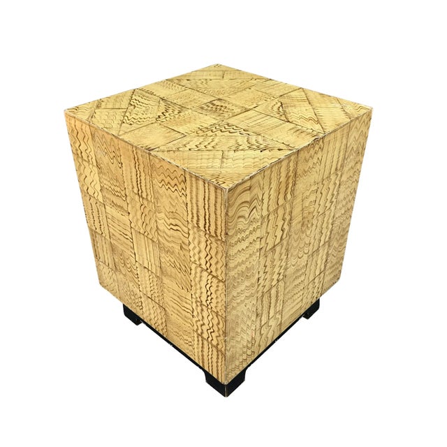 Vintage Faux Wood Grain Painted Side Table For Sale - Image 9 of 9