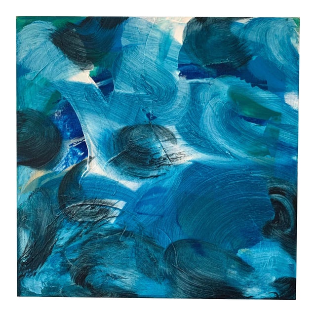 2020s Matthew Izzo Abstract Painting “Modern Blue” - Acrylic on Canvas For Sale - Image 5 of 5
