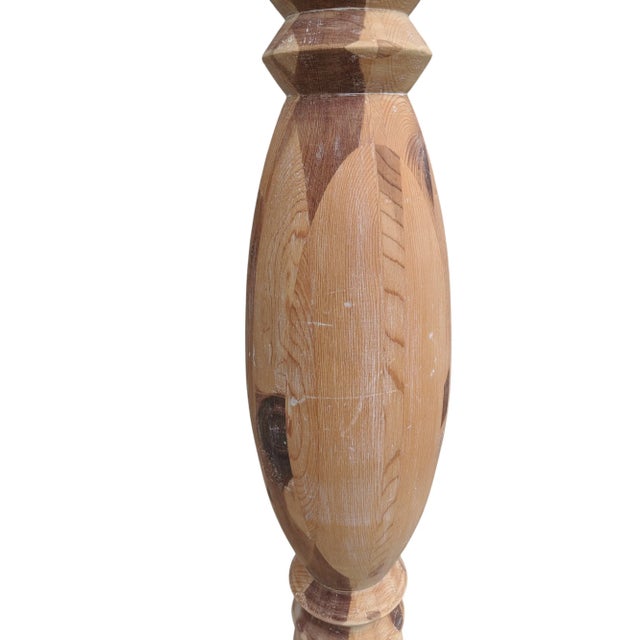 Charles Dudouyt Vintage Sculptural Coastal Raw Wood Floor Lamp For Sale - Image 4 of 10