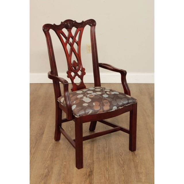 Chippendale Thomasville Chippendale Style Carved Mahogany Dining Chairs - Set of 8 For Sale - Image 3 of 13
