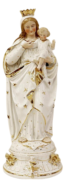 Porcelain Virgin Mary with Child Christ, 19th Century