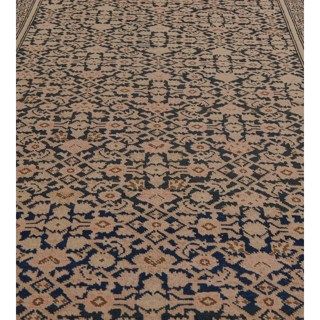 Traditional Antique Circa-1900 Buff-Brown Herati-Pattern Karabagh Runner For Sale - Image 3 of 8