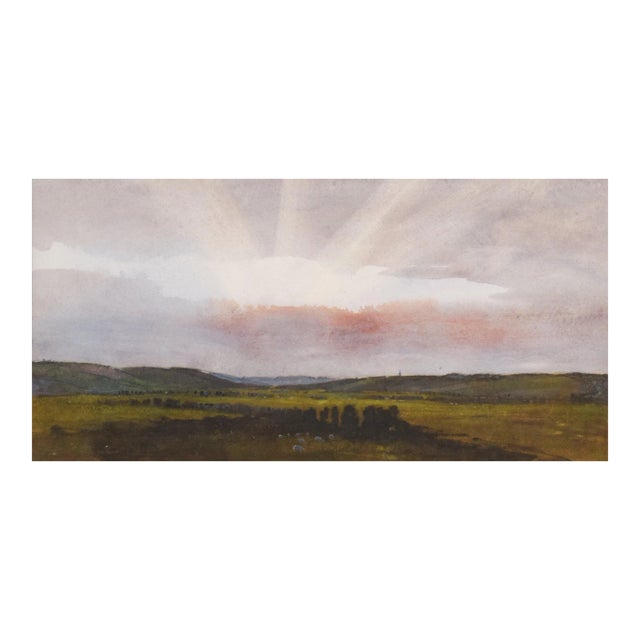 Anonymous, Pre-Raphaelite Landscape, 1890s, Watercolor, Framed For Sale