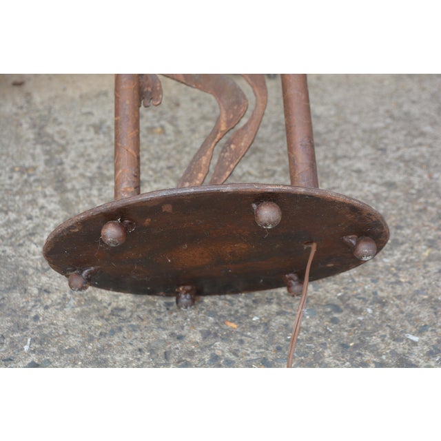 1970s Southwest Brown Iron & Metal Hand Crafted Lizards Tall Floor Lamp - Signed DKR For Sale - Image 15 of 18
