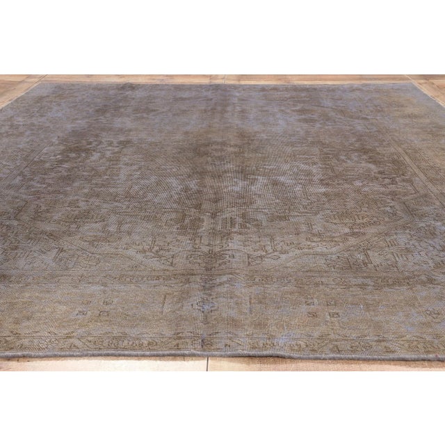 Copper Mid 20th Century Industrial Chic Vintage Turkish Rug 07'10 X 10'11 For Sale - Image 8 of 9