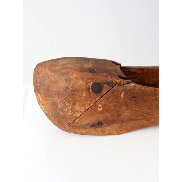 Early 20th Century Antique Primitive Wooden Clogs For Sale - Image 5 of 12