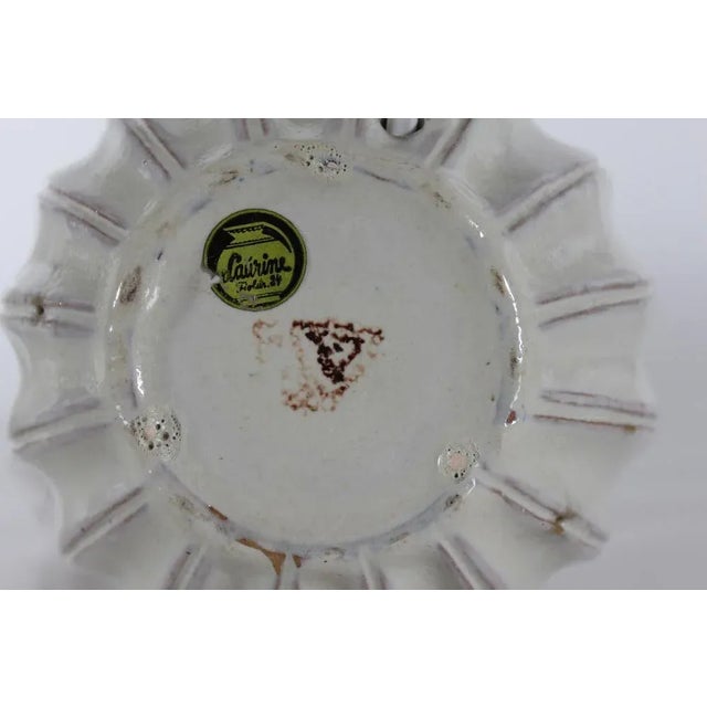 Modern Danish Pumpkin Shape with Creme Coloured Glaze Ceramic Table Lamp by Laurine, 1960s For Sale - Image 10 of 12